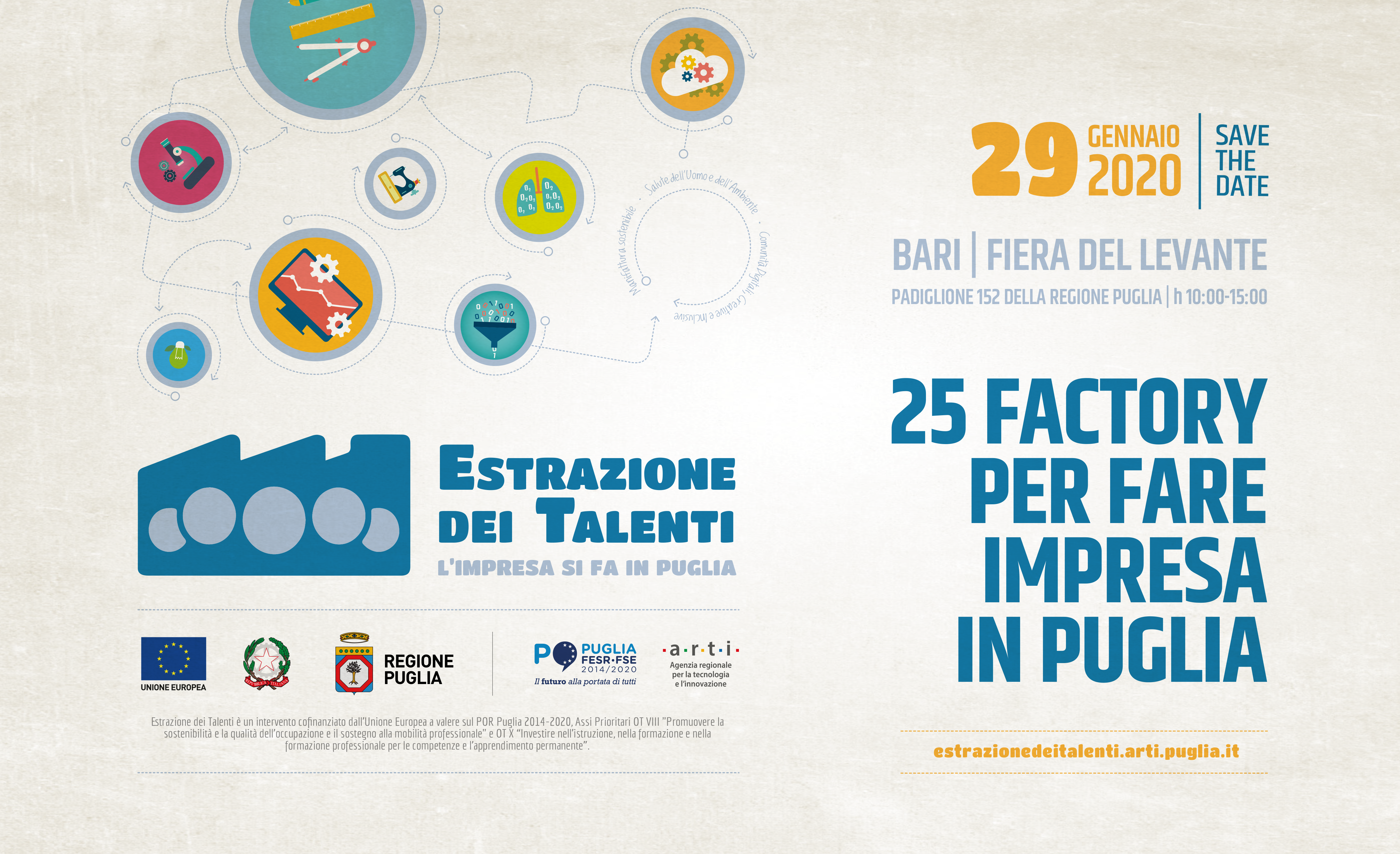 Save the date. Launch of the 25 Factories – Bari, Italy, January 29th, 2020